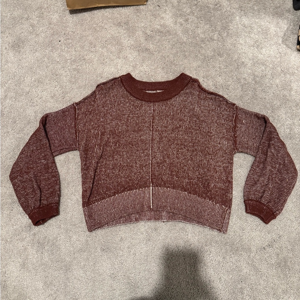 SO Women's Burgundy Crew Neck Sweater